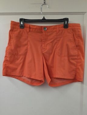 Athleta Quick Dry Hiking Shorts Orange Stretch Size 12